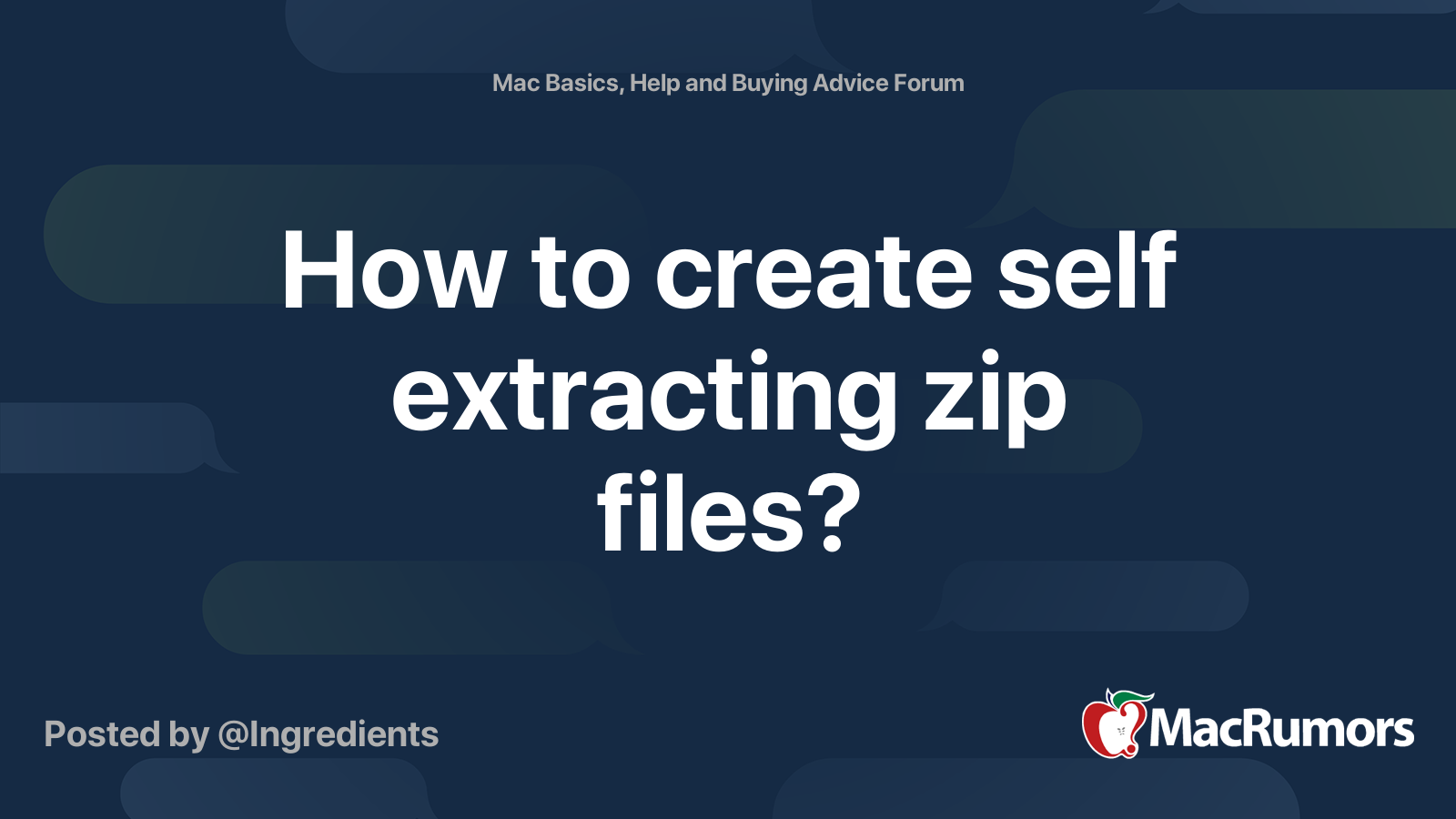 How to create self extracting zip files? MacRumors Forums