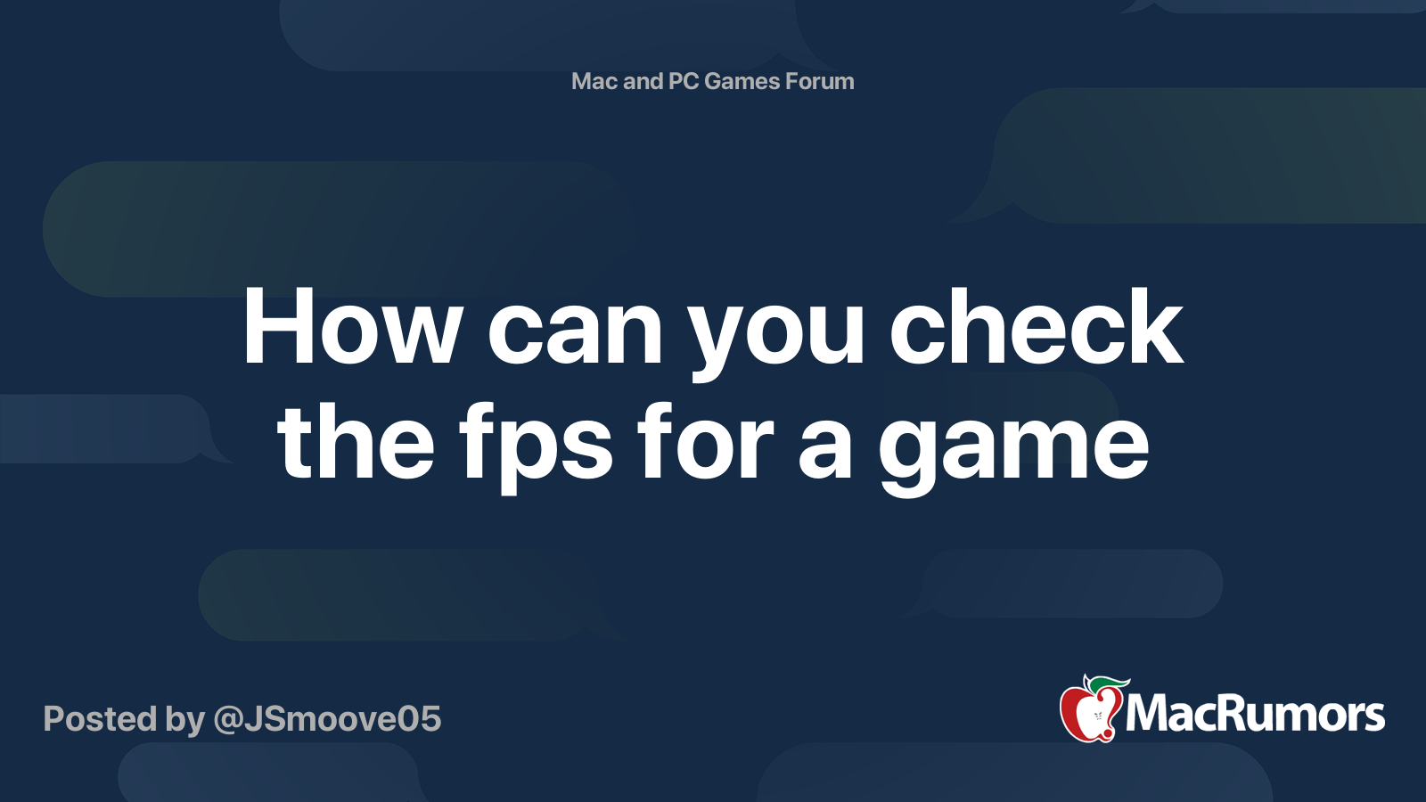 How Can You Check The Fps For A Game Macrumors Forums