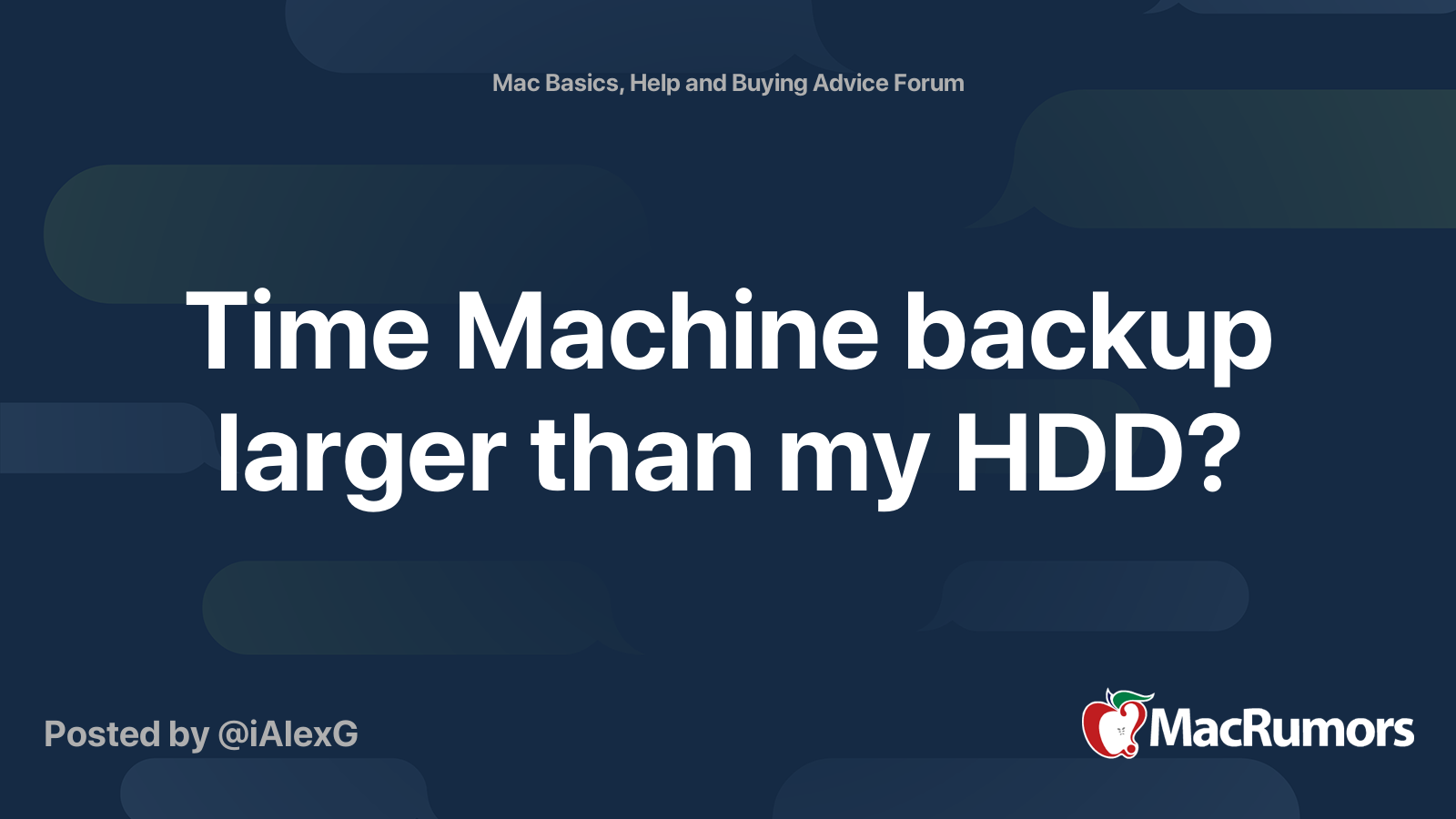 Time Machine backup larger than my HDD? MacRumors Forums
