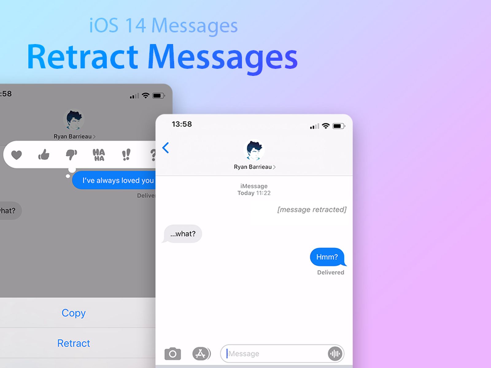 Ios 14 Leaked Feature Retracting Sent Imessages Macrumors