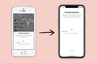 ios device transfer signal