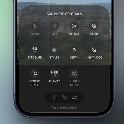 add photo controls camera app