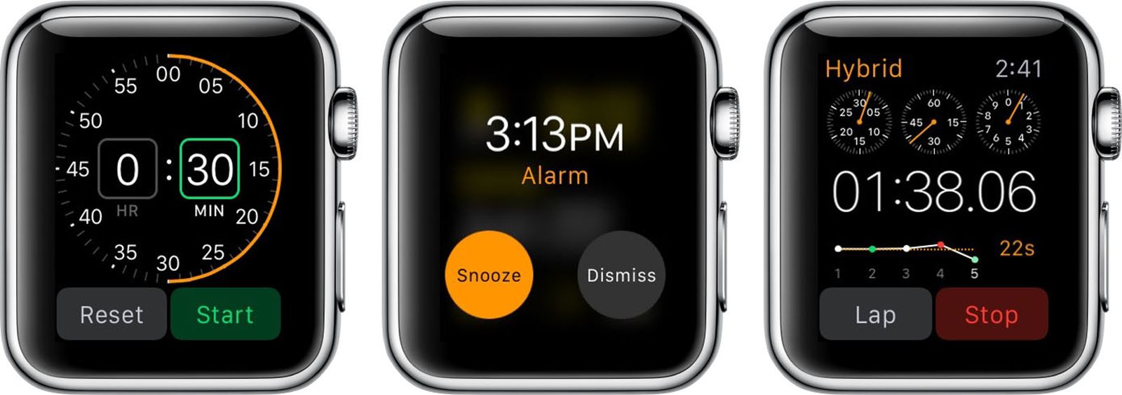 verontschuldiging volgens evenwicht Using the Timer, Alarm, and Stopwatch Apps on Apple Watch - MacRumors