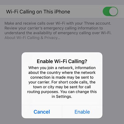 three wifi calling