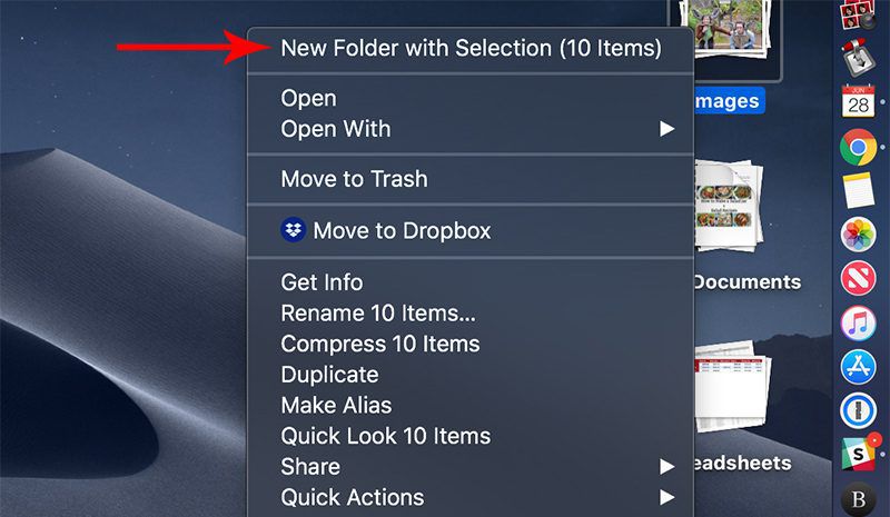 macOS Mojave でスタックを使用してデスクトップを整理する方法