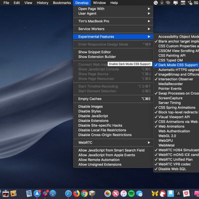 safari dark mode for websites