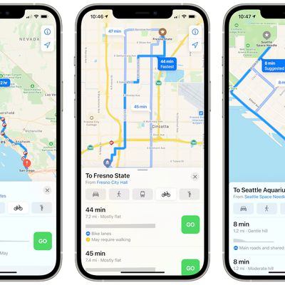 apple maps cycling directions trio
