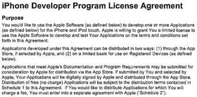 145357 iphone developer agreement