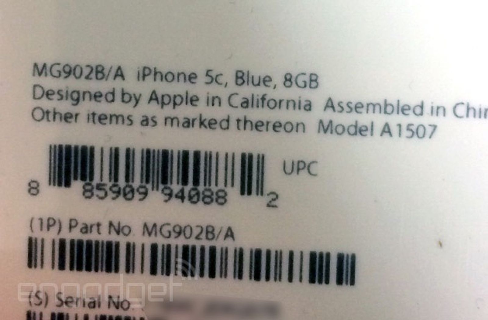 8 GB iPhone 5c Packaging Label Shown in New Photo - MacRumors
