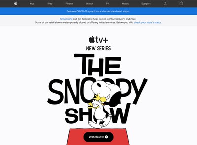snoopy page showing home page
