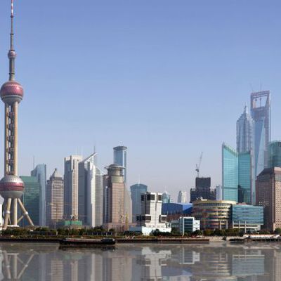 china shanghai skyline fluss