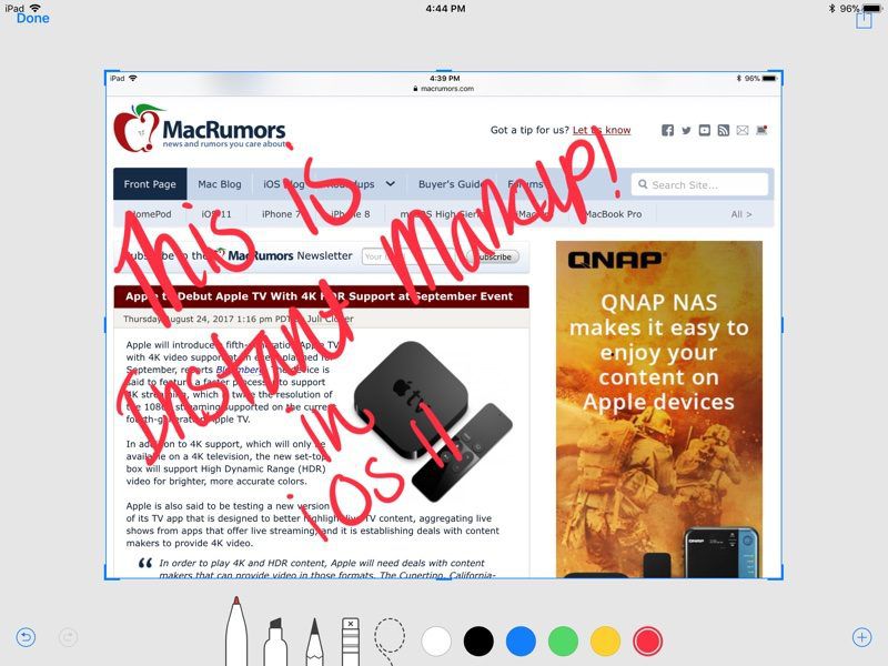 instant markup edit screenshots ios 11 image