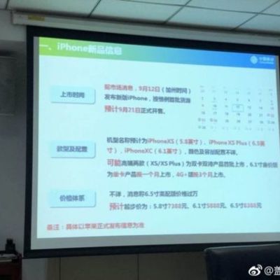 weibo iPhone XS presentation slide