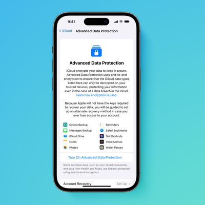Apple advanced security Advanced Data Protection screen Feature