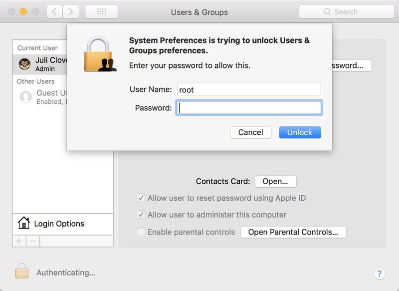 how to change macbook air password