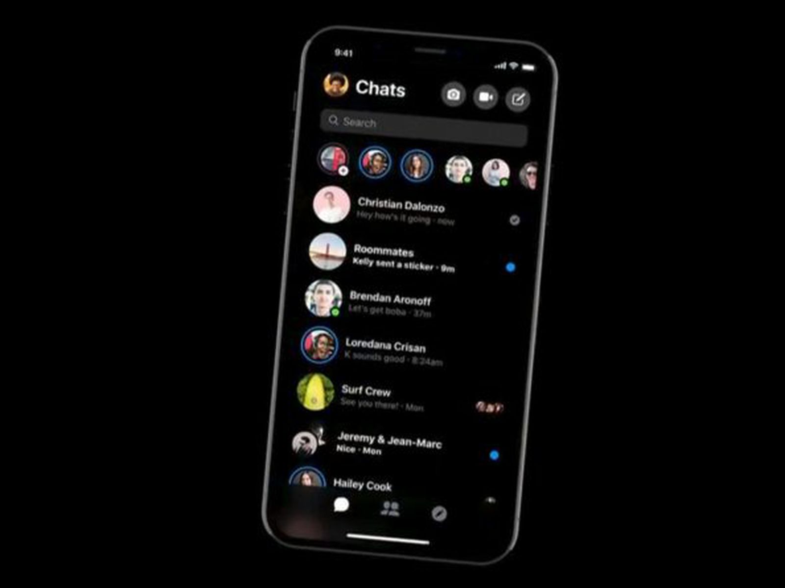 Facebook Messenger Update Shown Off in Images Dark Mode