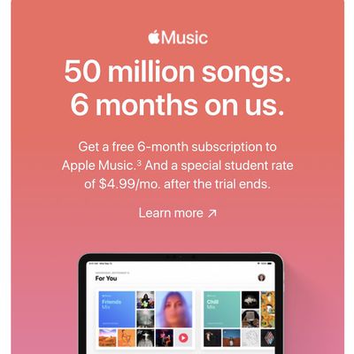 apple music six month student trial