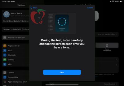 airpods hearing test tone
