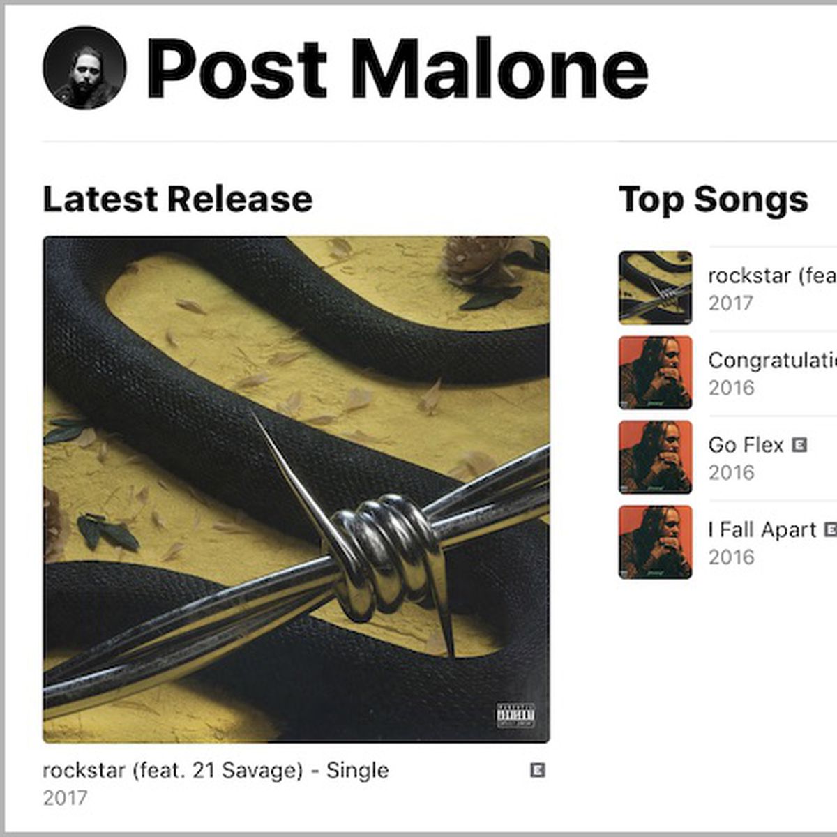 Rapper Post Malone Breaks Apple Music Record With Over 25M Streams