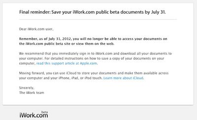 iwork com shutdown final reminder