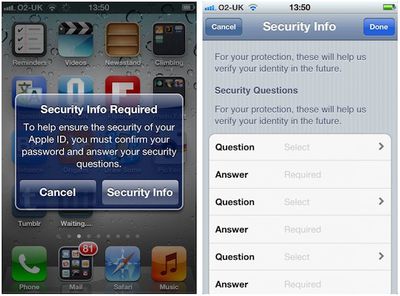 iphone security questions