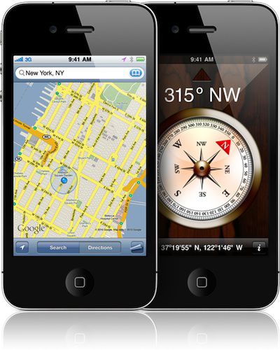 iphone 4 maps compass