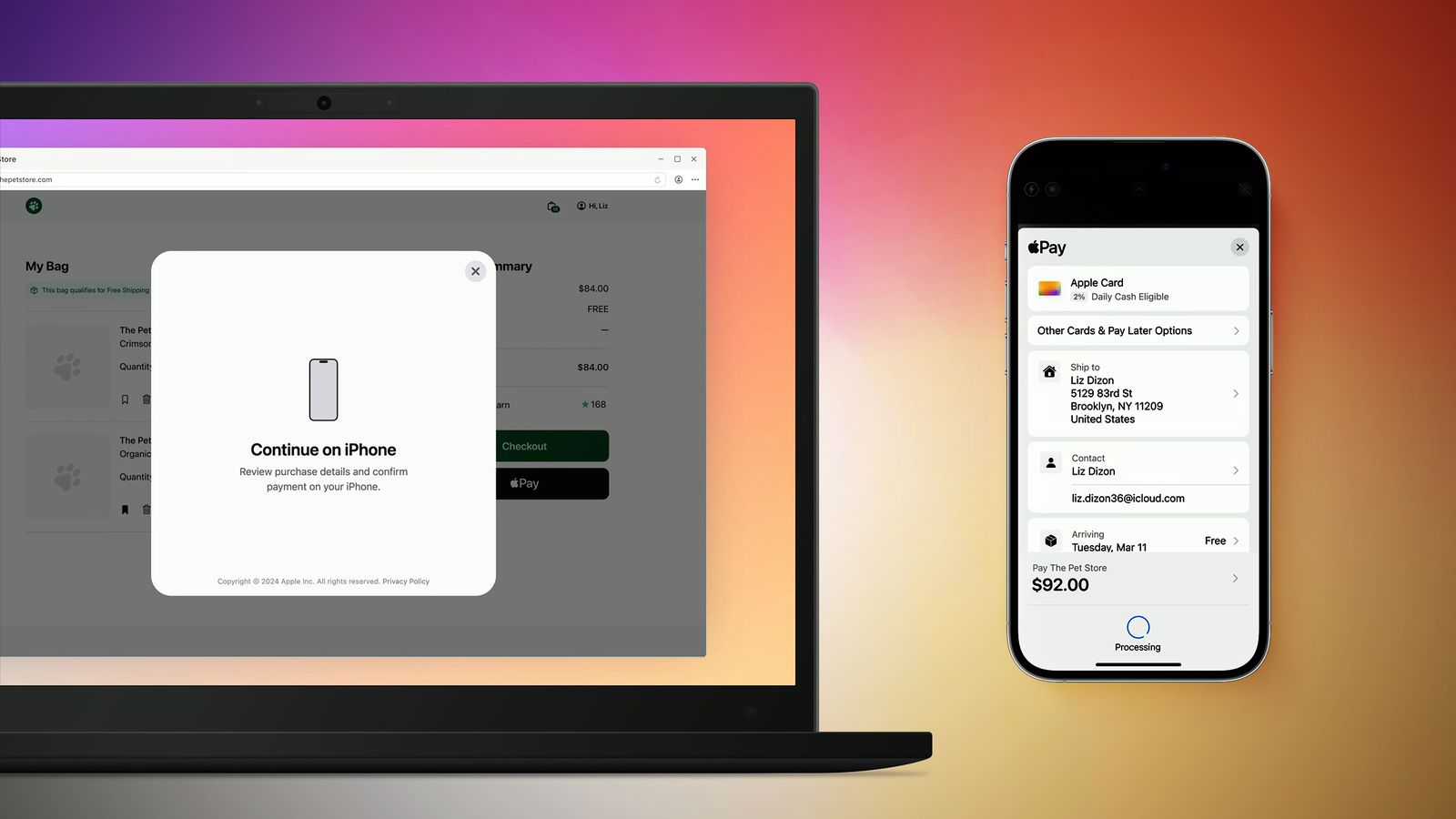 iOS 18 позволяет использовать Apple Pay с Chrome и другими приложениями на настольном компьютере