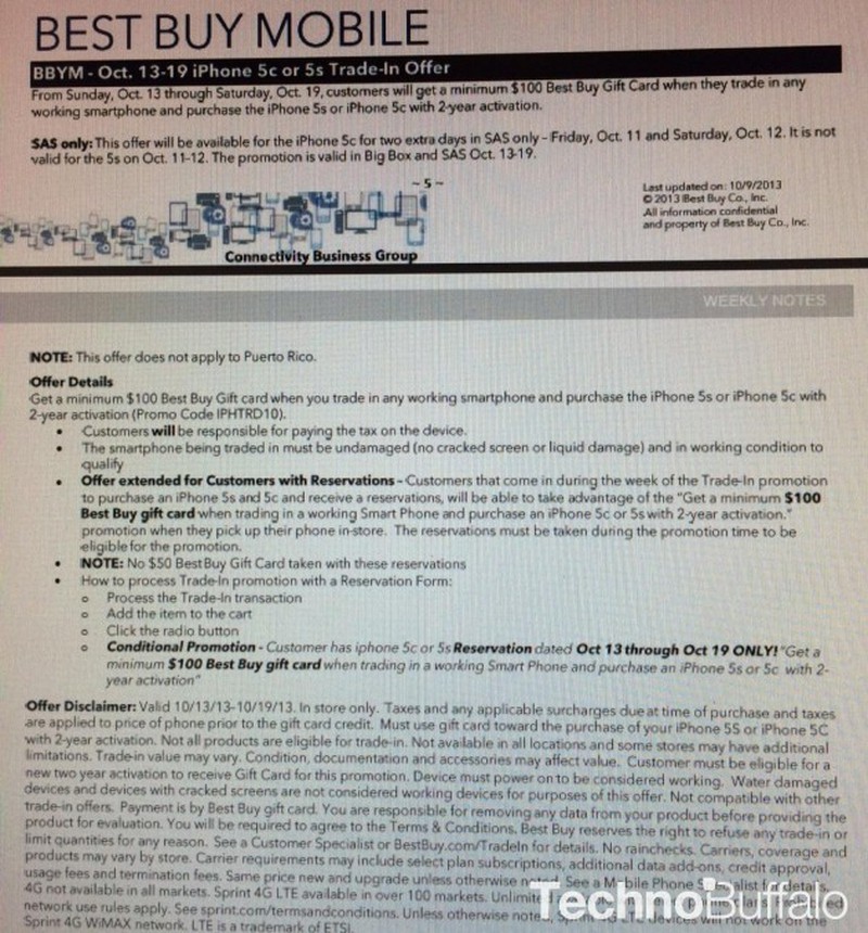 Best Buy to Offer $100 Gift Card for Purchase of iPhone 5s ...