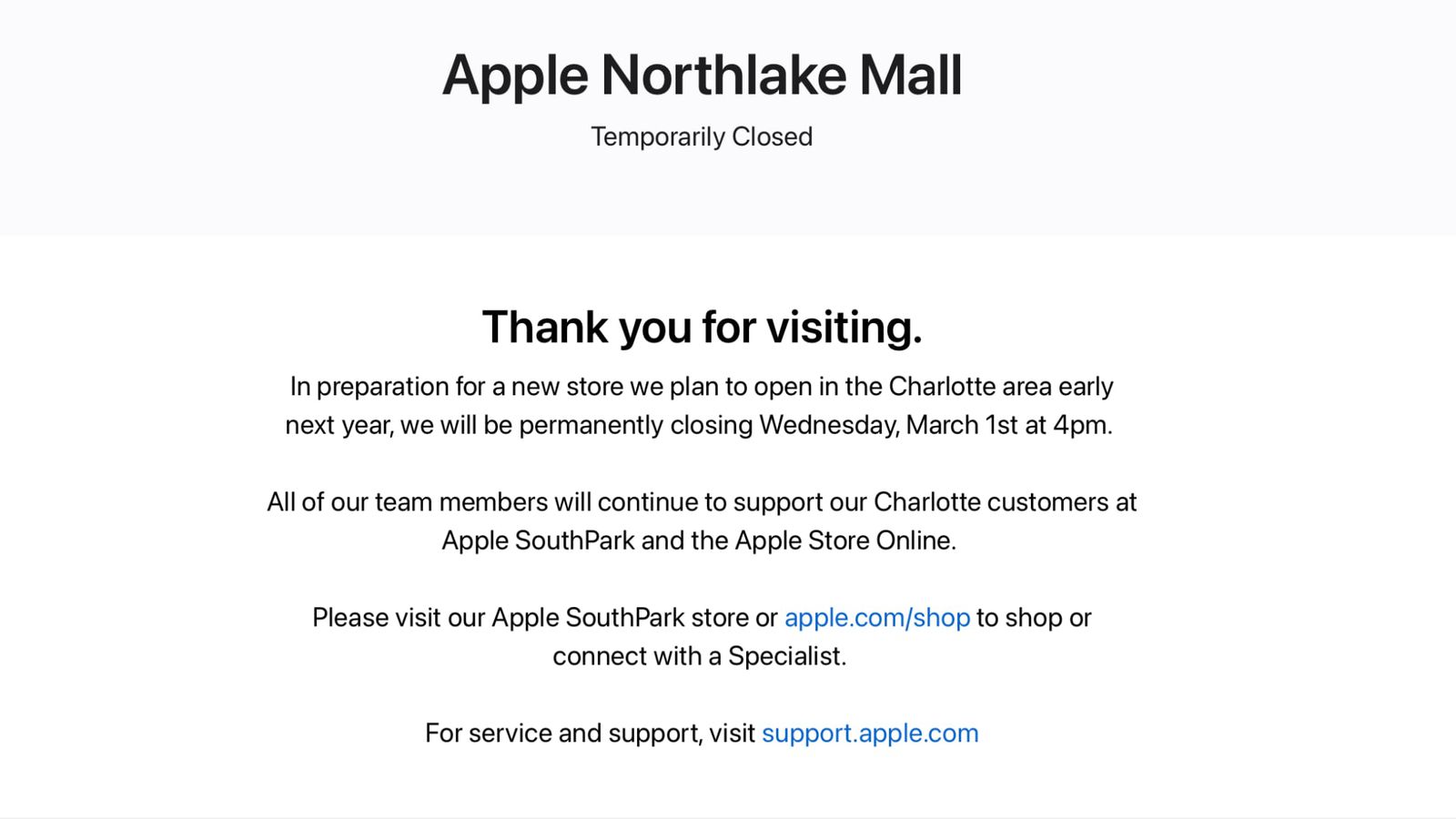 Apple temporarily closes its Texas stores