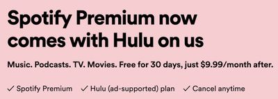 spotify premium hulu