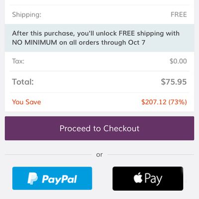 Wayfair Apple Pay