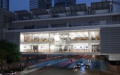 apple store hk ifc mall night