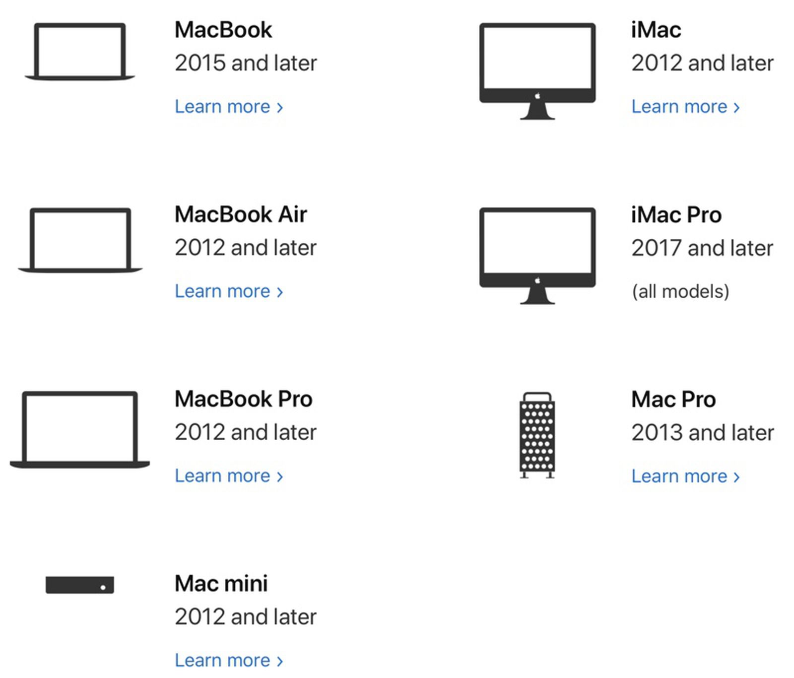 macbook air os update not showing