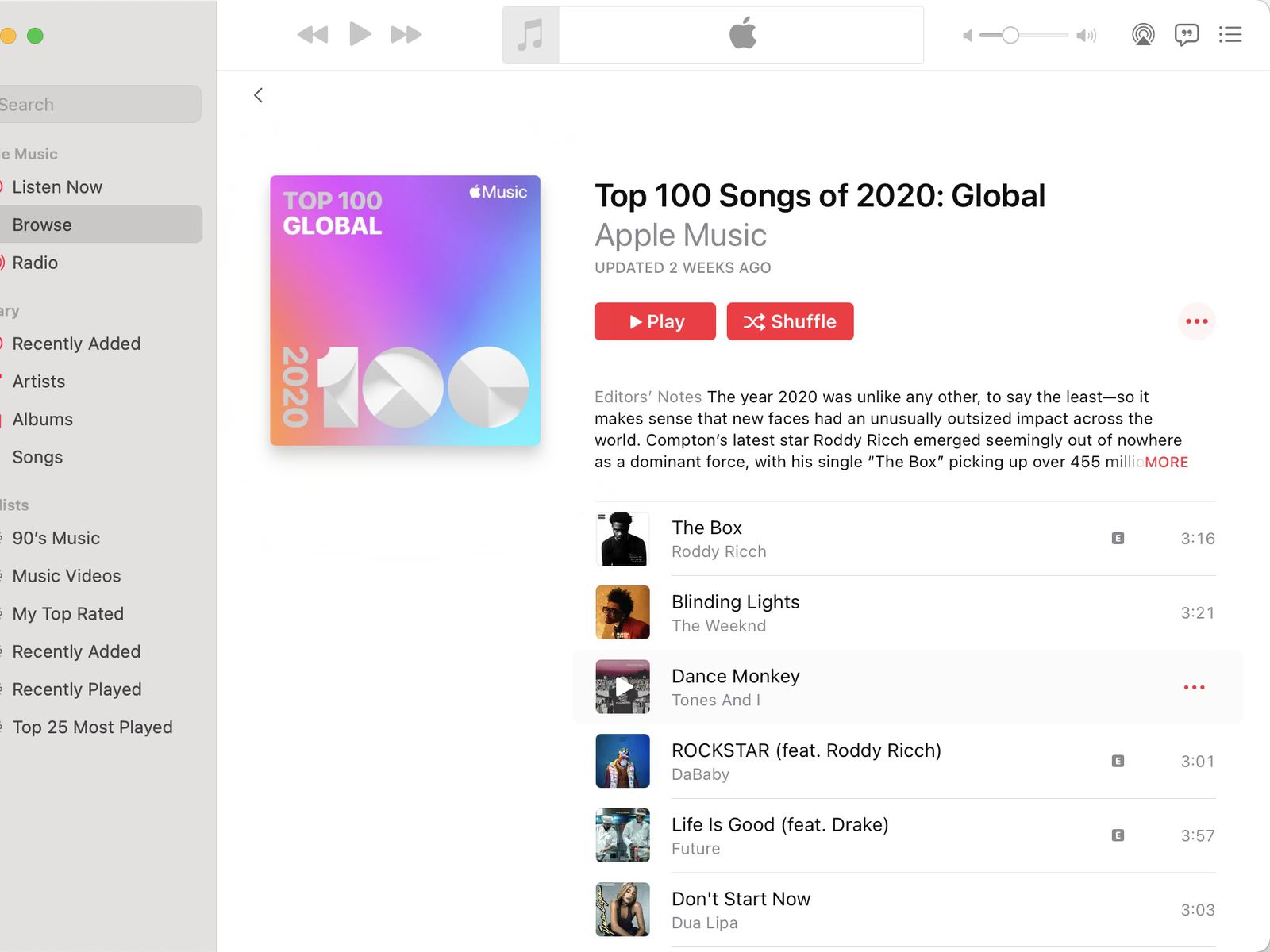 Top 100 Apple Music Songs 
