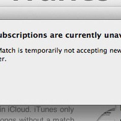 itunes match subscriptions down