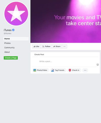 itunes facebook blank