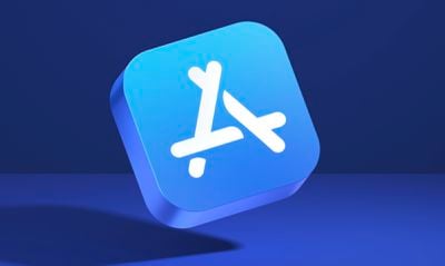 app store blue banner