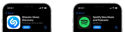 shazam spotify app store