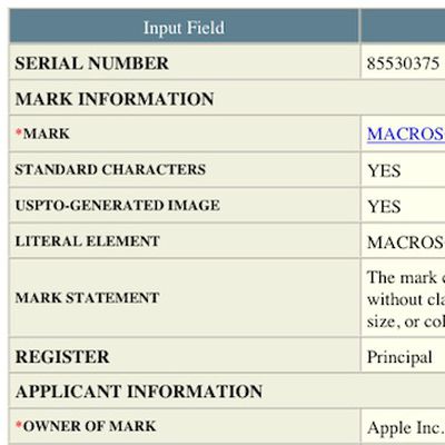macroscalar trademark application