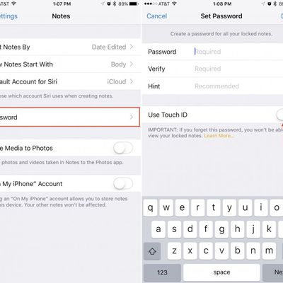 iPhone Notes Touch ID How To