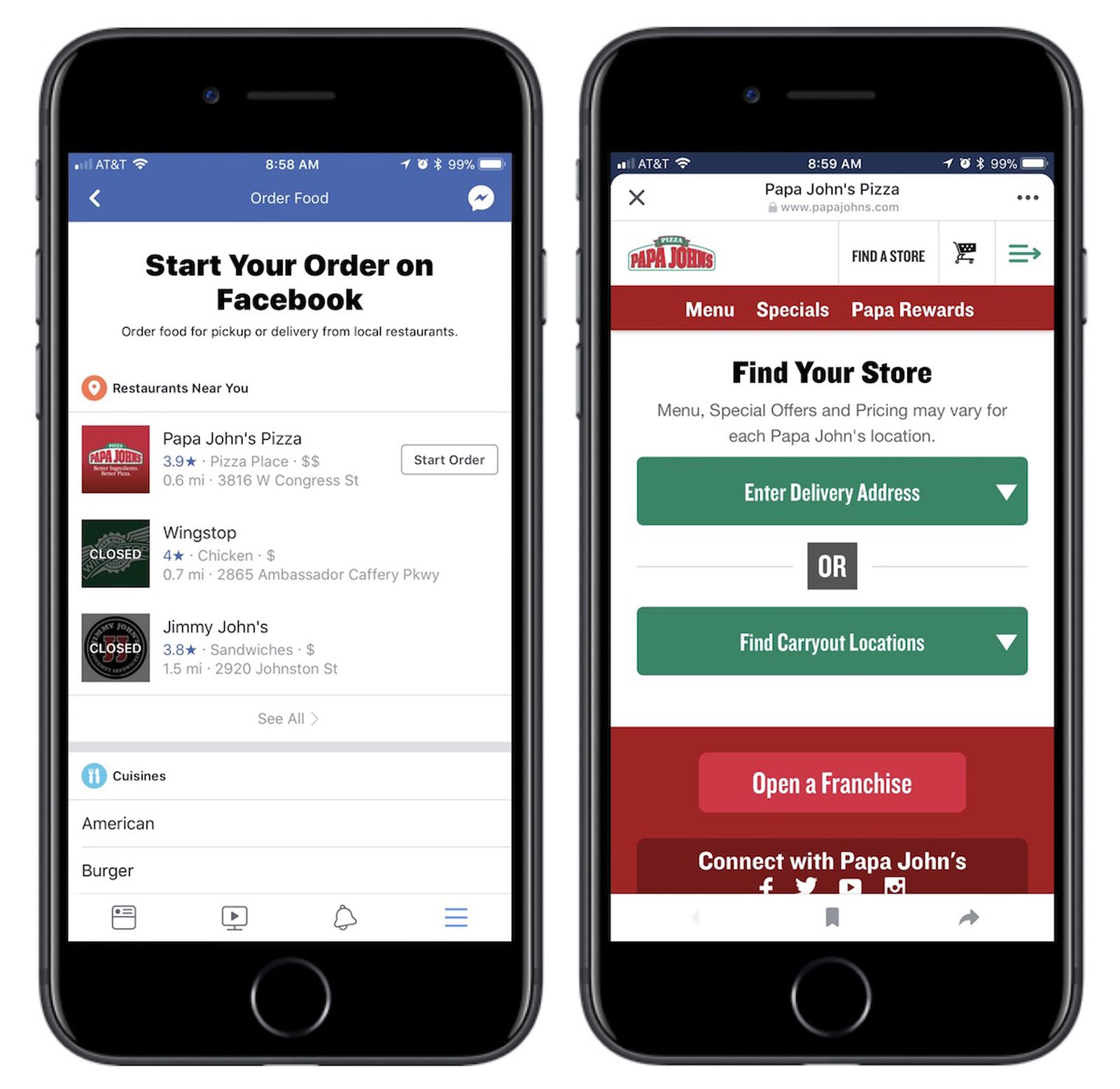 Now You Can Order Food With Facebook