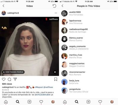 instagram video tagging