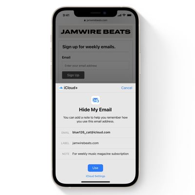 hide my email safari demo