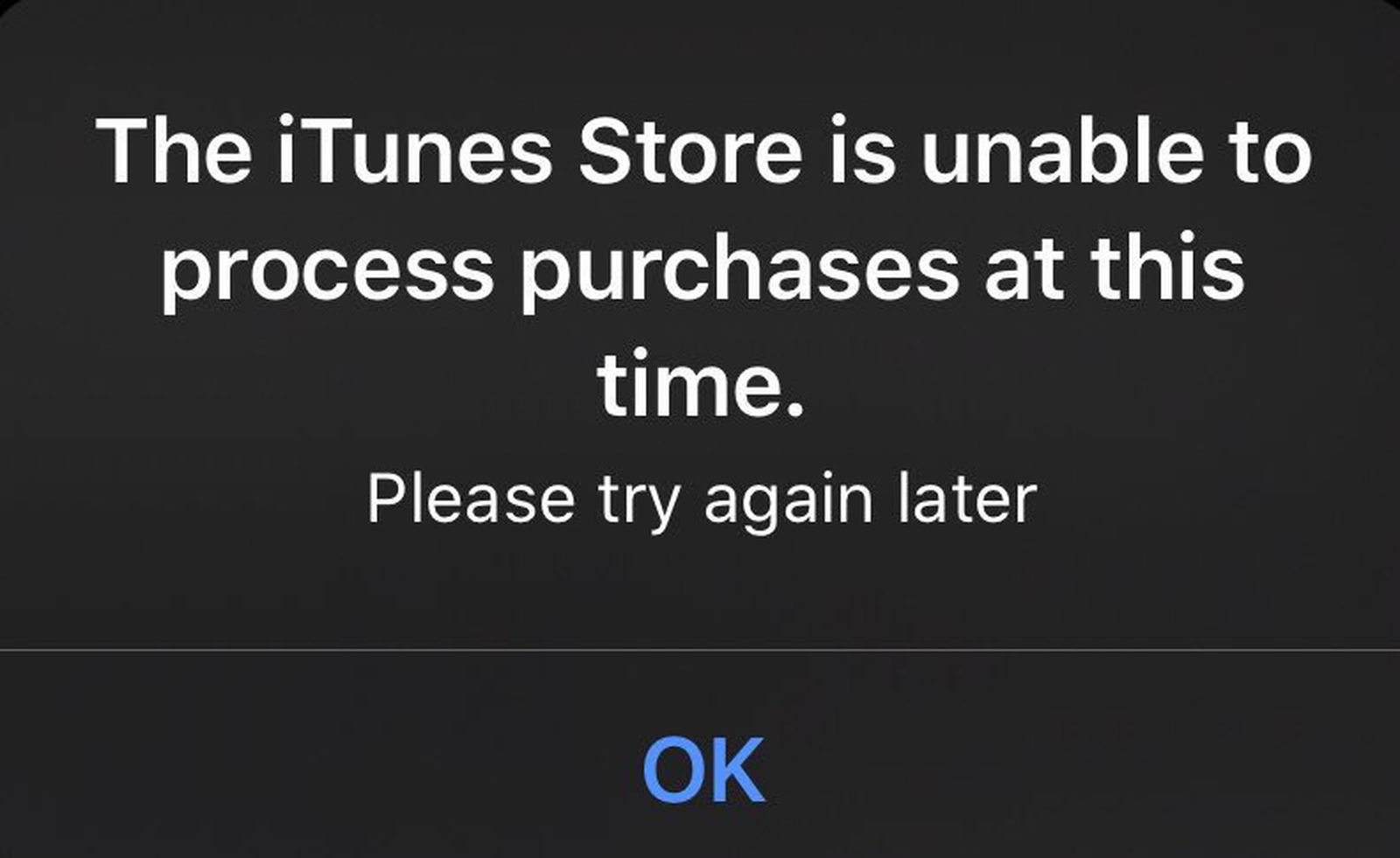 The itunes store is unable to process purchases at this time