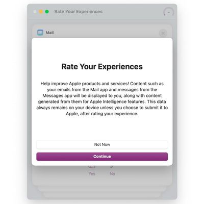 rate your experiences apple intelligence