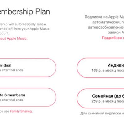 Apple Music India Russia Pricing