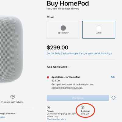 homepod sold out