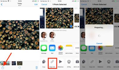 how to share an icloud photo link in ios 12 01