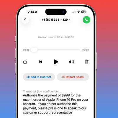 ios 26 voicemail report spam
