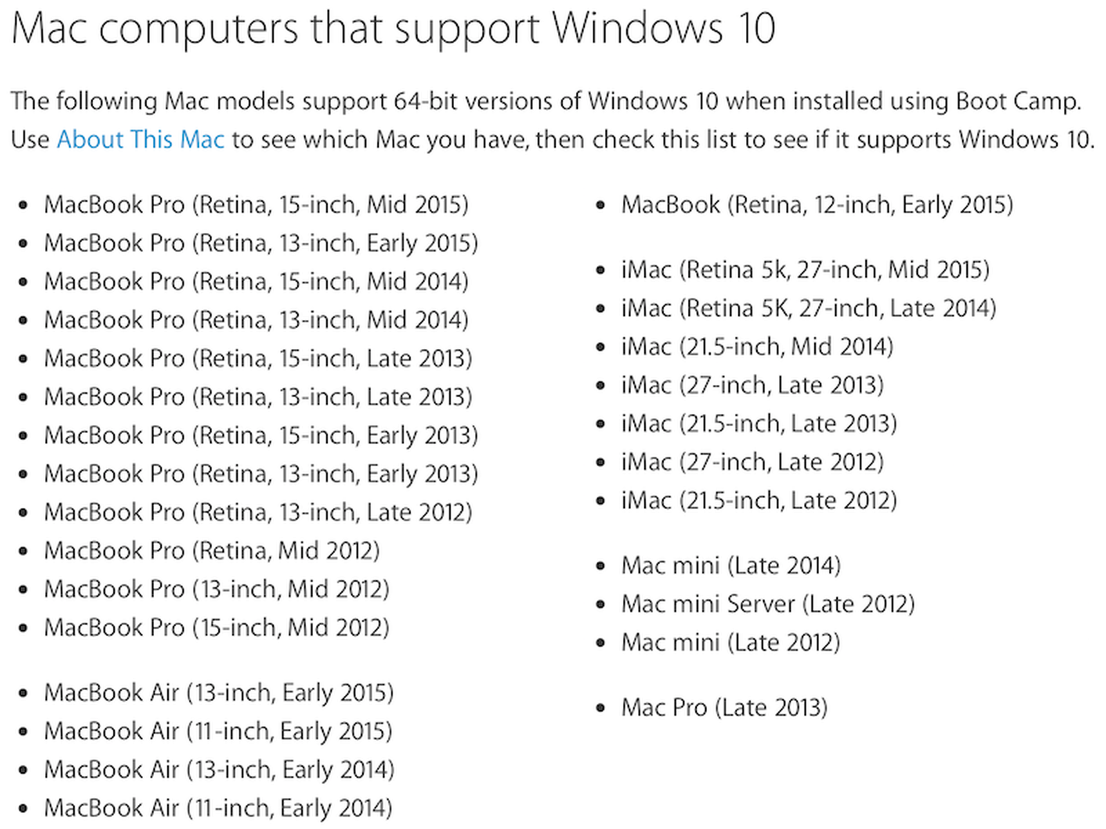 Apple Updates Boot Camp With Windows 10 Support - MacRumors